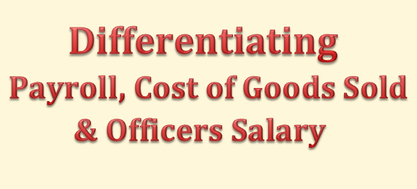 How to differentiate payroll vs Cost of Goods Sold vs Officers Salary