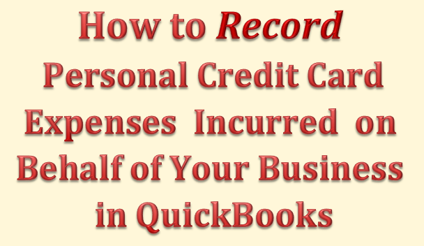 how to book personal expenses in quickbooks