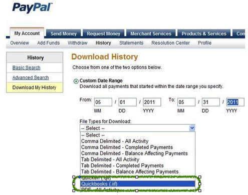 How to download Paypal transactions to QuickBooks